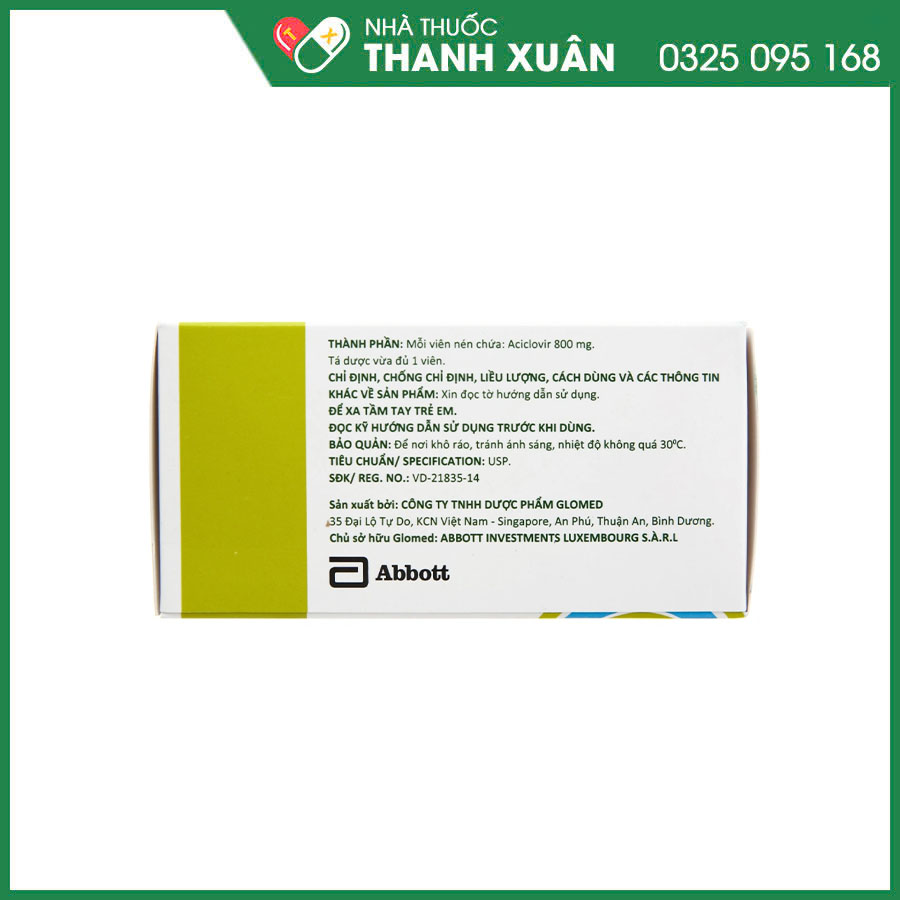 Ciclevir 800 điều trị, phòng ngừa và ngăn ngừa tái phát nhiễm Herpes simplex, bệnh thủy đậu và zona